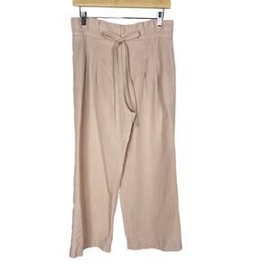 Club Monaco Size 00 Light Pink Anreannah Pleated Wide Leg Cropped Pants Paperbag